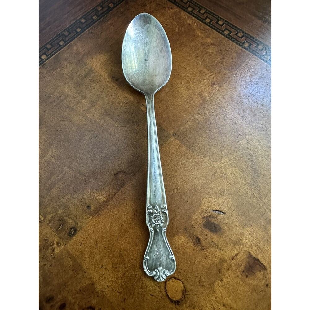 Silver Plate Teaspoon By Old Company Plate 1950, Signature Pattern Rose Monogram